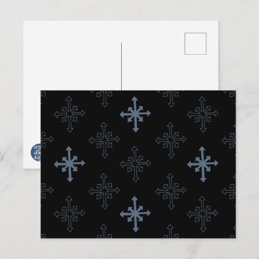 Snowflake overzichtspatroon, Gotisch kruis geïnspi Briefkaart (Voorkant / Achterkant)