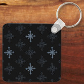 Snowflake overzichtspatroon, Gotisch kruis geïnspi Sleutelhanger (Achterkant)