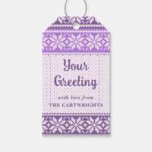 Snowflake Paarse Nordic Knit die uw groet overhaal