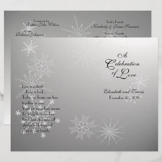 Snowflake Pareltjes Silver-programma (Voorkant / Achterkant)