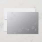Snowflake Pareltjes Silver Wedding Response RSVP Kaartje (Achterkant)