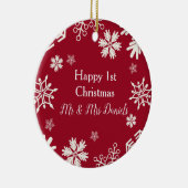 Snowflake Pas getrouwd kerstversiering Keramisch Ornament (Rechts)