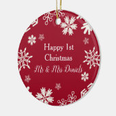 Snowflake Pas getrouwd kerstversiering Keramisch Ornament (Links)