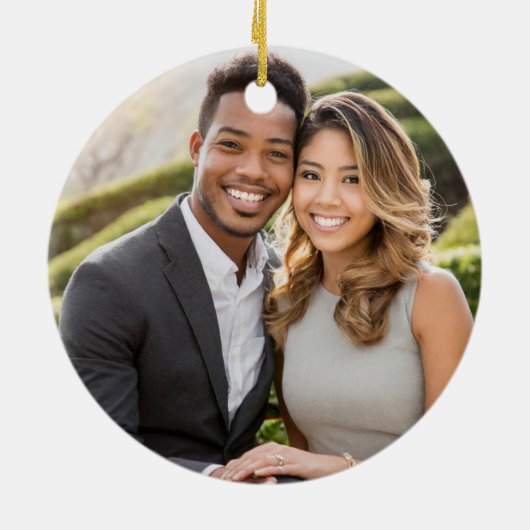 Snowflake Pas getrouwd kerstversiering Keramisch Ornament (Achterkant)