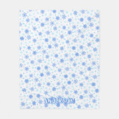 Snowflake pastel Blue Baby Blue Moderne Aangepaste Fleece Deken (Voorkant)