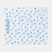 Snowflake pastel Blue Baby Blue Moderne Aangepaste Fleece Deken (Voorkant (Horizontaal))