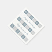 Snowflake Patroon aangepaste tekst papieren servet (Hoek)