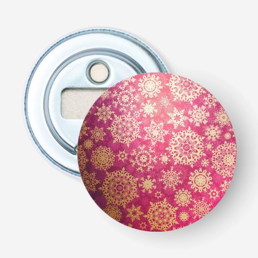 Snowflake patroon button flesopener (Voorkant)
