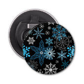 Snowflake patroon button flesopener (Voorkant)