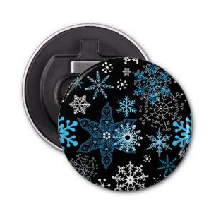 Snowflake patroon button flesopener