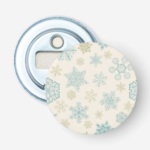 Snowflake patroon button flesopener