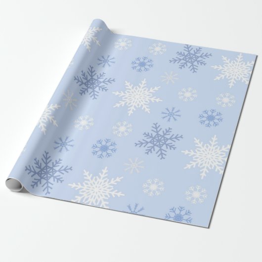 Snowflake patroon cadeaupapier (Uitgerold)
