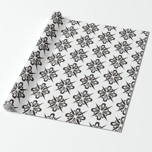 Snowflake patroon cadeaupapier (Uitgerold)
