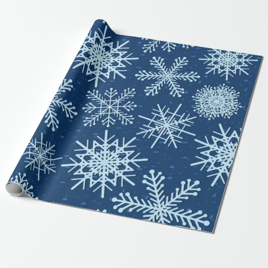 Snowflake patroon cadeaupapier (Uitgerold)
