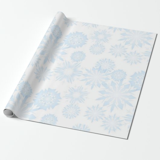 Snowflake patroon cadeaupapier (Uitgerold)
