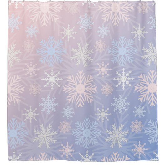 Snowflake patroon douchegordijn (Voorkant)