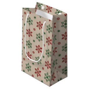 Snowflake Patroon Gift Bag Klein Cadeauzakje