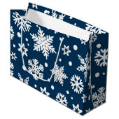 Snowflake patroon groot cadeauzakje (Voorkant Gekanteld)