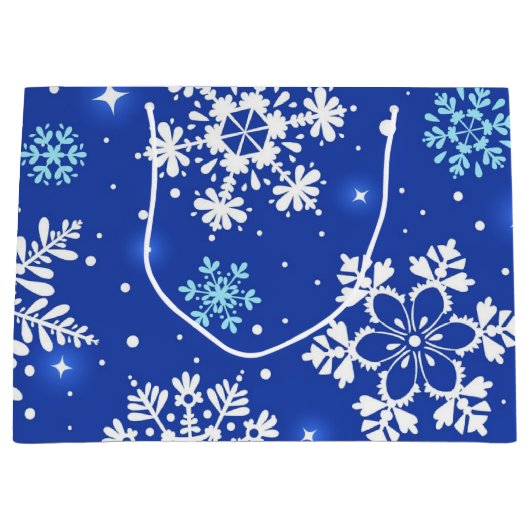 Snowflake patroon groot cadeauzakje (Voorkant)