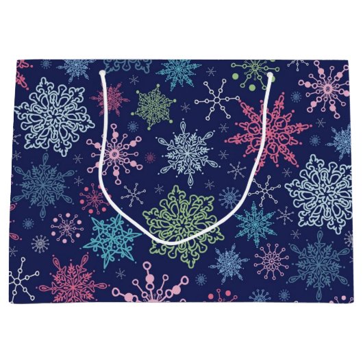 Snowflake patroon groot cadeauzakje (Voorkant)