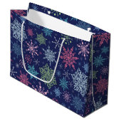 Snowflake patroon groot cadeauzakje (Voorkant Gekanteld)