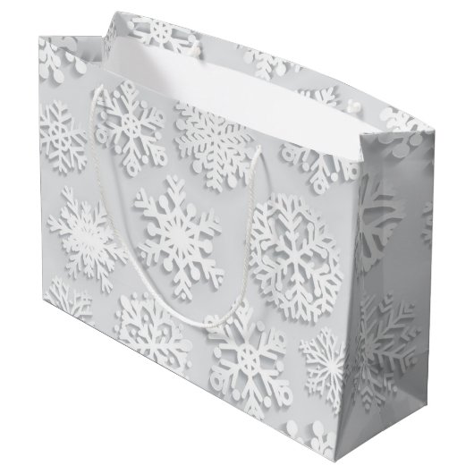 Snowflake patroon groot cadeauzakje (Achterkant Gekanteld)