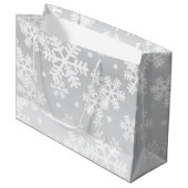 Snowflake patroon groot cadeauzakje (Voorkant Gekanteld)