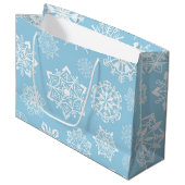 Snowflake patroon groot cadeauzakje (Voorkant Gekanteld)