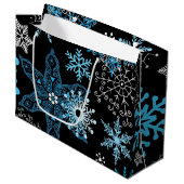 Snowflake patroon groot cadeauzakje (Voorkant Gekanteld)