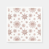 Snowflake patroon in Faux Roos Gold-look Servet (Voorkant)