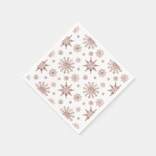 Snowflake patroon in Faux Roos Gold-look Servet (Hoek)