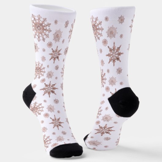 Snowflake patroon in Faux Roos Gold-look Sokken (Gebogen)