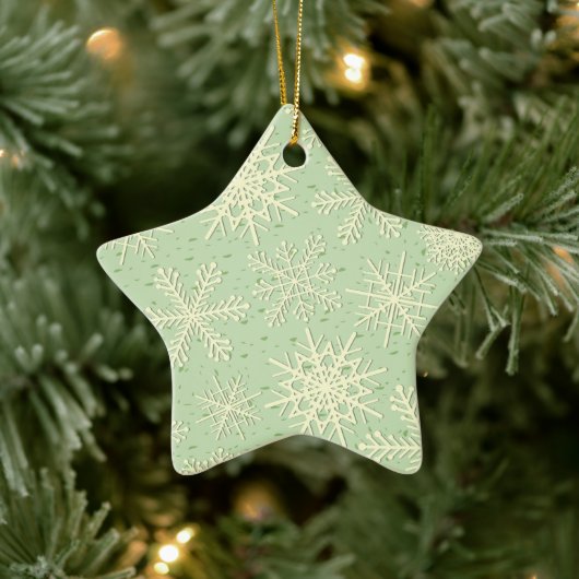 Snowflake patroon keramisch ornament (Boom)
