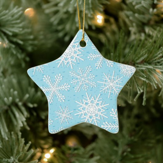 Snowflake patroon keramisch ornament (Boom)