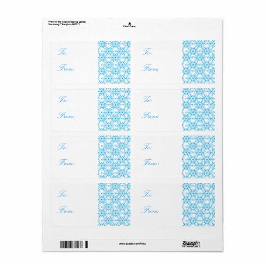 Snowflake Patroon kerstcadeaus Etiket (Full Sheet)