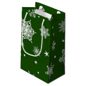 Snowflake patroon klein cadeauzakje (Achterkant Gekanteld)