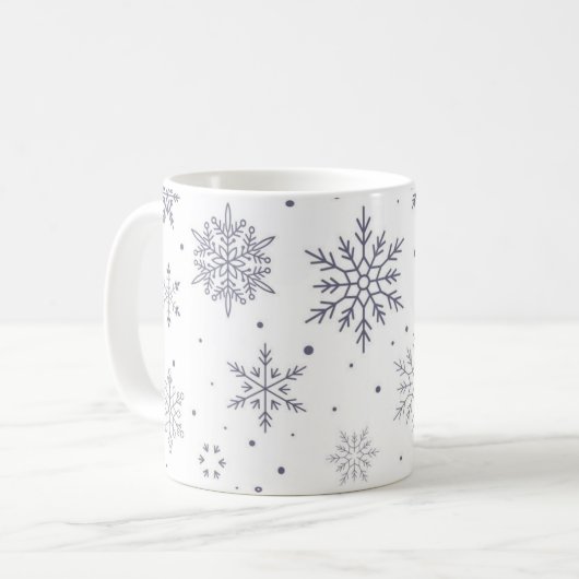 Snowflake patroon koffiemok (Voorkant links)