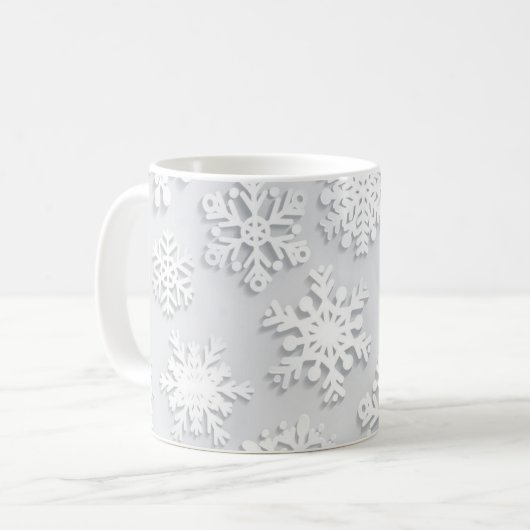 Snowflake patroon koffiemok (Voorkant links)