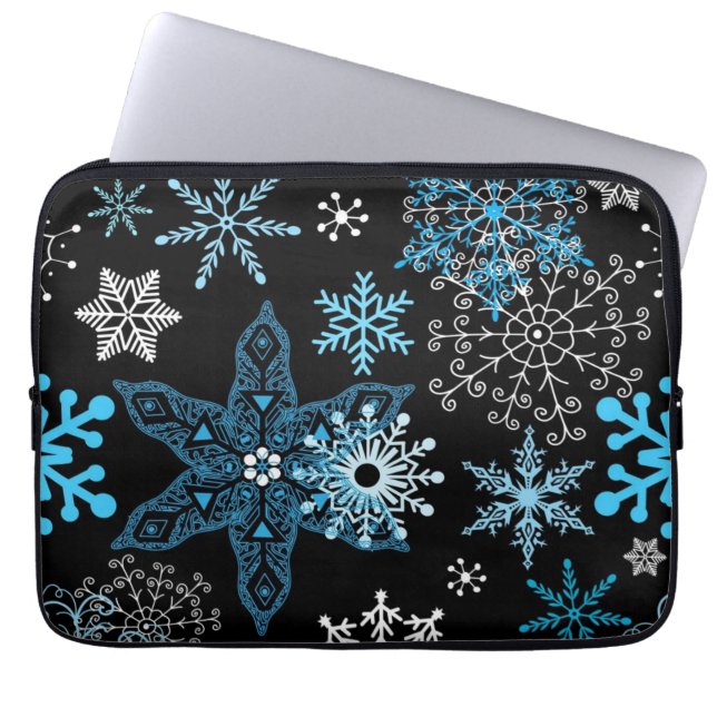 Snowflake patroon laptop sleeve (Voorkant)