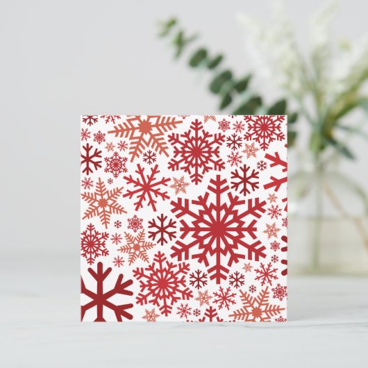 Snowflake-patroon met feestdagen kaart (Staand voorkant)