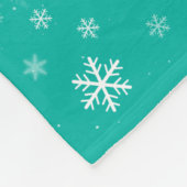 Snowflake Patroon met groen en wit kerstfeest Fleece Deken (Hoek)