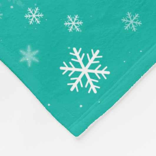 Snowflake Patroon met groen en wit kerstfeest Fleece Deken (Hoek)