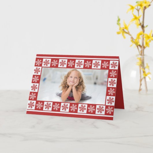 Snowflake Patroon met kerstkaart Kaart (Gele Bloem)