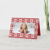 Snowflake Patroon met kerstkaart Kaart (Voorkant)