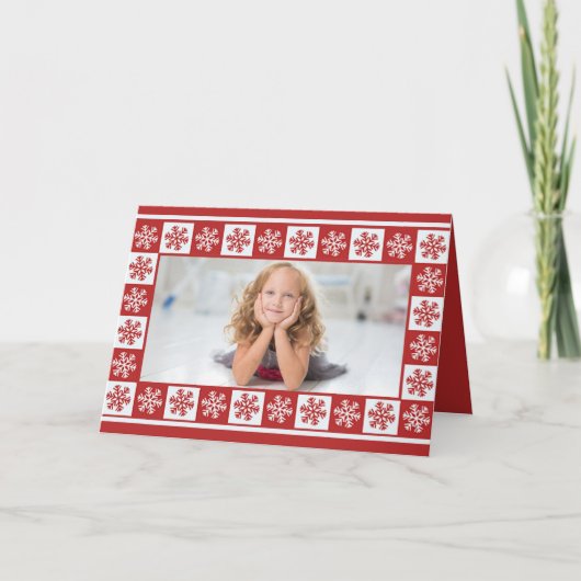 Snowflake Patroon met kerstkaart Kaart (Voorkant)