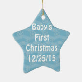 Snowflake Patroon op blauw Keramisch Ornament (Rechts)