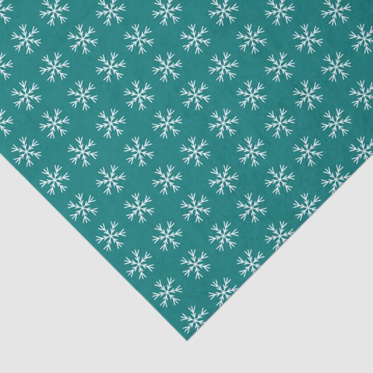 Snowflake Patroon op Blauwgroen kerstfeestdag Tissuepapier (Detail)
