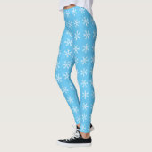 Snowflake Patroon op lichtblauw Leggings (Links)