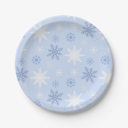 Snowflake patroon papieren bordje (Voorkant)
