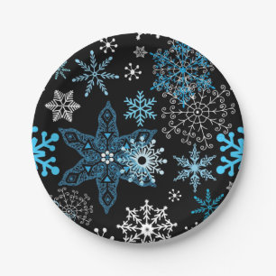 Snowflake patroon papieren bordje